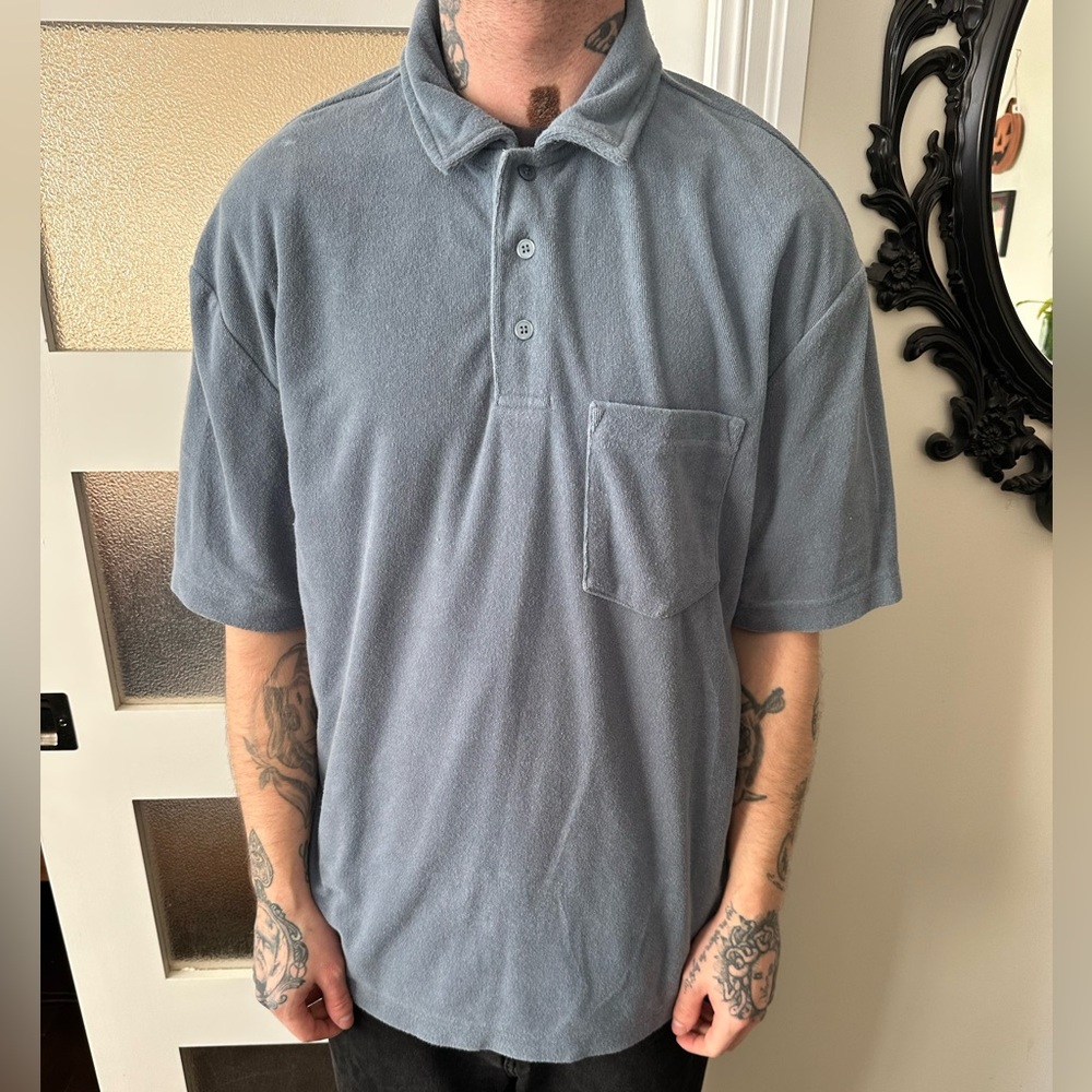 Mens Terry cloth polo shirt
